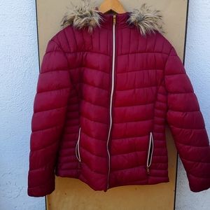 I am selling a used burgundy jacket.